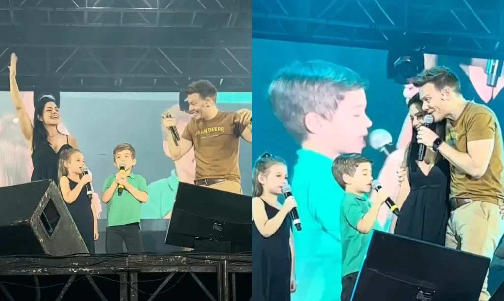 Família na música: filhos de Michel Teló cantam ao lado do pai pela 1º vez 1 michel telo filhos