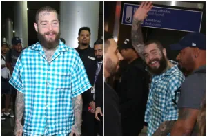 Post Malone deixa o Brasil após show no The Town