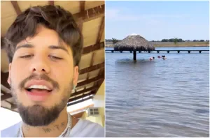 Zé Felipe na fazenda do pai, Leonardo