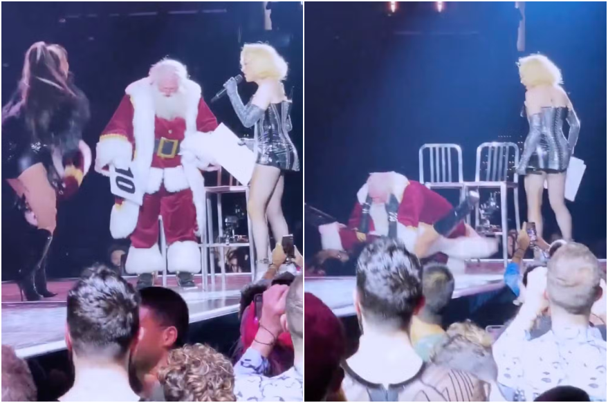 Vídeo: dançarina de Madonna quase acaba com Papai Noel em plena semana de Natal