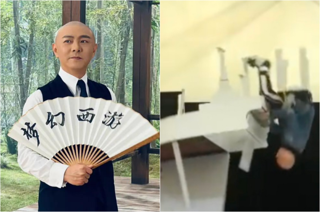 Vídeo: cantor sofre acidente com piano giratório em ensaio em Hong Kong 1 weibo