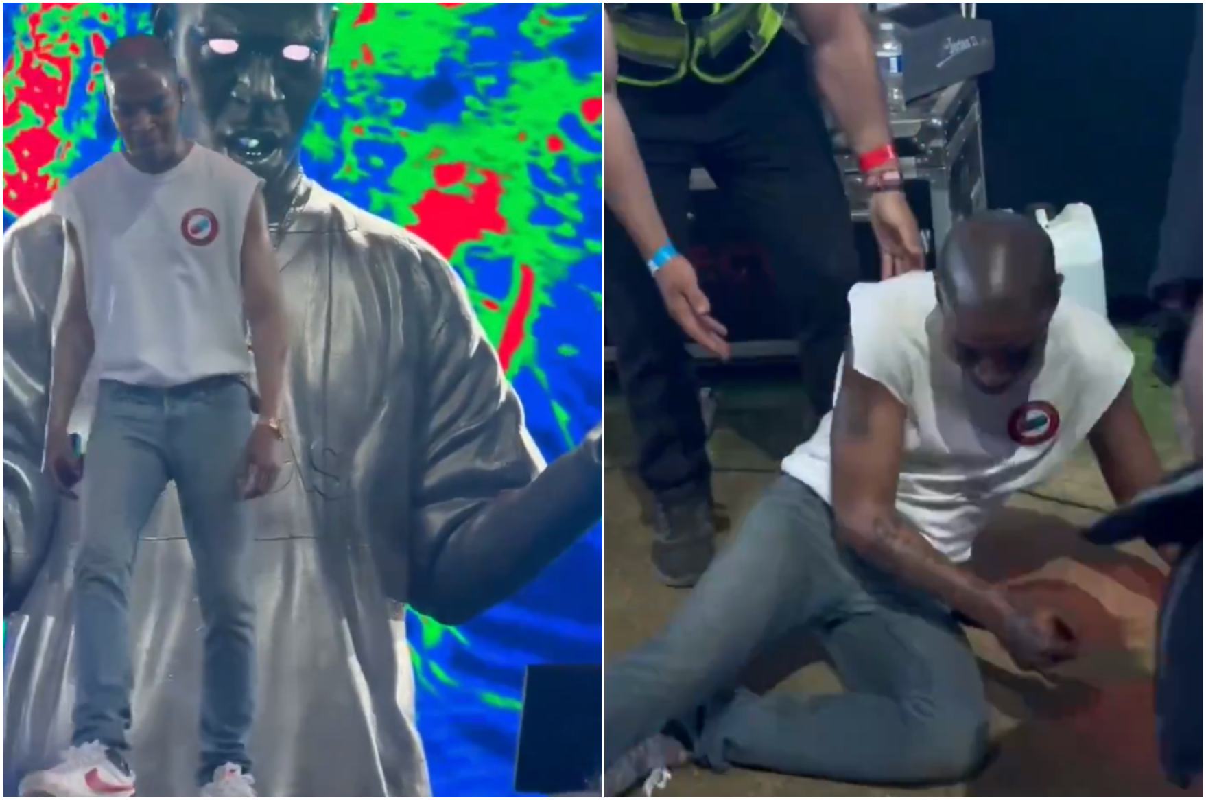 Vídeo: rapper Kid Cudi quebra o pé durante show no Coachella