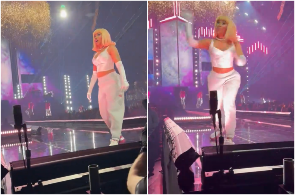 Nicki Minaj é atingida por objeto em show e revida; assista ao vídeo 1 nicki minaj