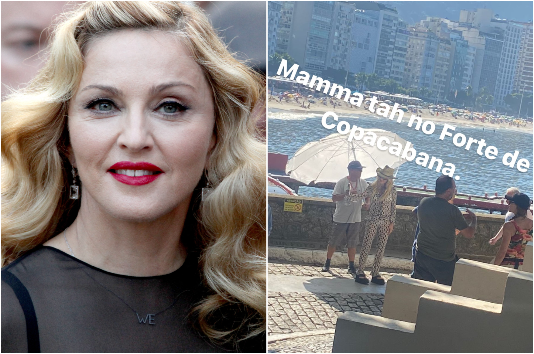 Madonna passeando em Copacabana? Atriz é confundida com cantora no Rio