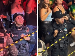 O segurança particular Jean Silva que viralizou após se emocionar durante a canção "Meio Termo"