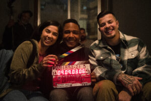 Rita, Nando e Doni, personagens que fazem parte do elenco de Sintonia