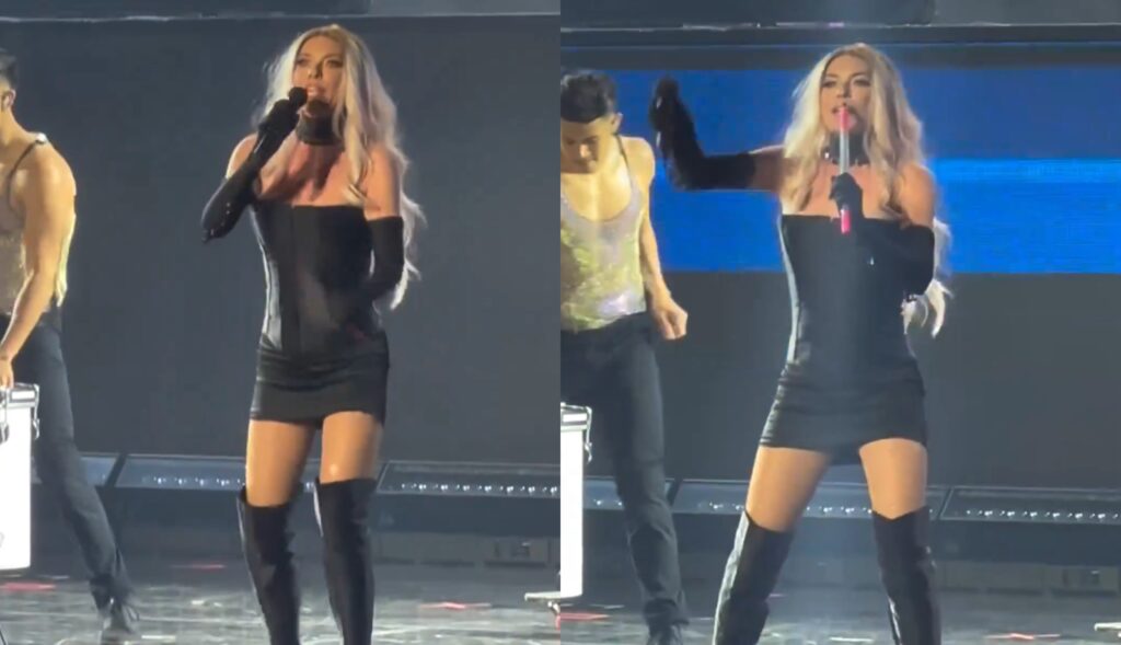 Shania Twain se confunde durante show e canta com bastão pensando ser microfone 1 Shania Twain