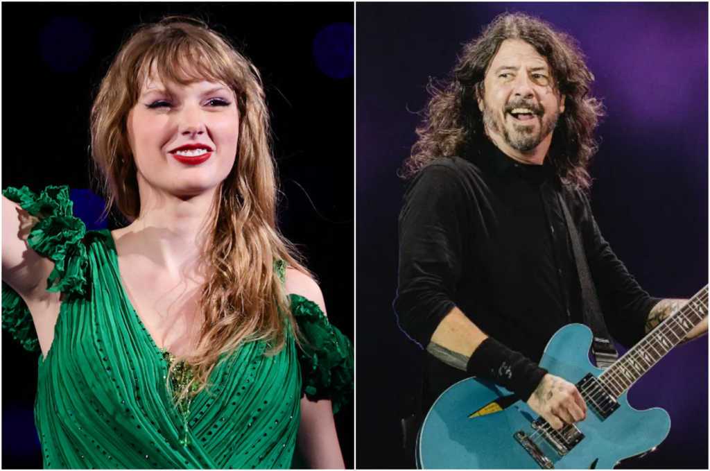Fãs especulam alfinetada de Dave Grohl em Taylor Swift em show; assista ao vídeo 1 Taylor Swift e Dave Grohl
