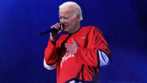 Montagem que coloca Joe Biden no lugar de J. Cole