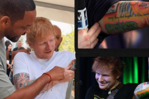 Ed Sheeran exibe tatuagem de Um Maluco no Pedaco para Will Smith Isso e loucura