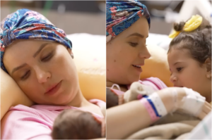 Camila Campos, cantora gospel, com as filhas Sofia e Bella