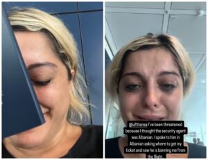Bebe Rexha aos prantos após ocorrido em aeroporto